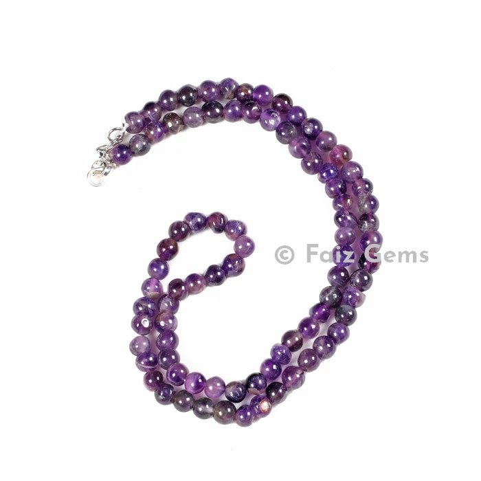 Amethyst Round Beads Necklace