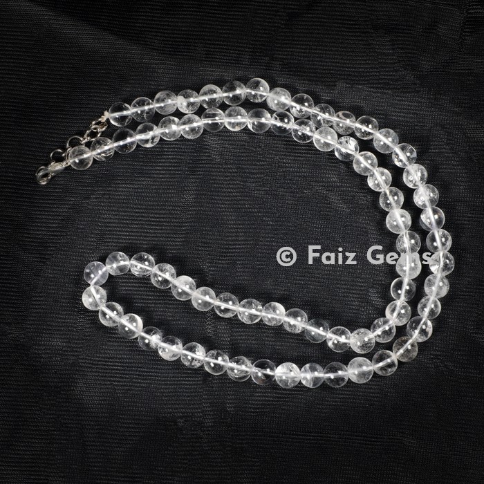 Crystal Quartz Round Beads Necklace