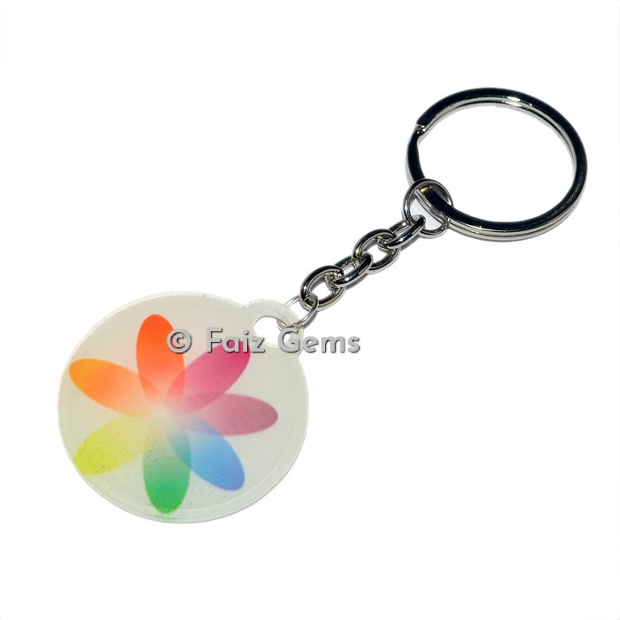 Rainbow Flower Acrylic Keyring