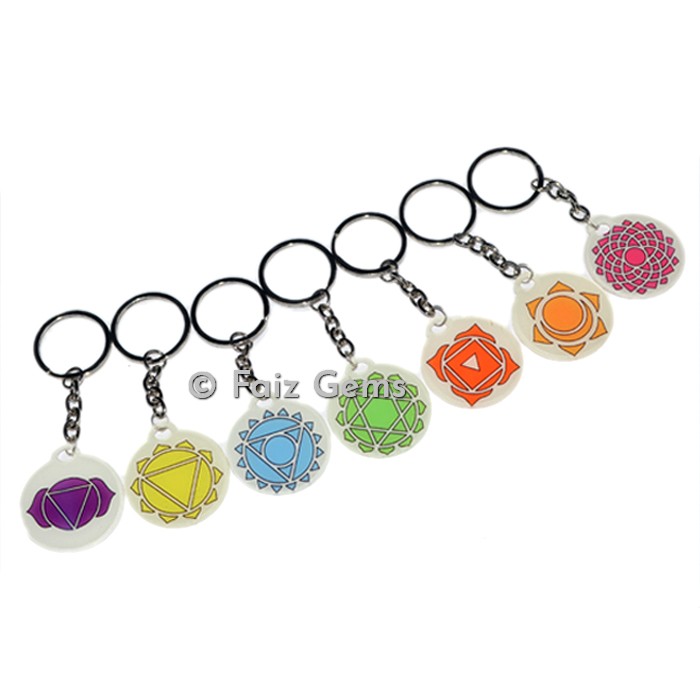 Chakra Symbol Acrylic Keyring Set