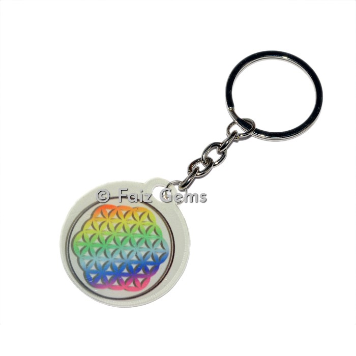 Flower of life Acrylic Keyring