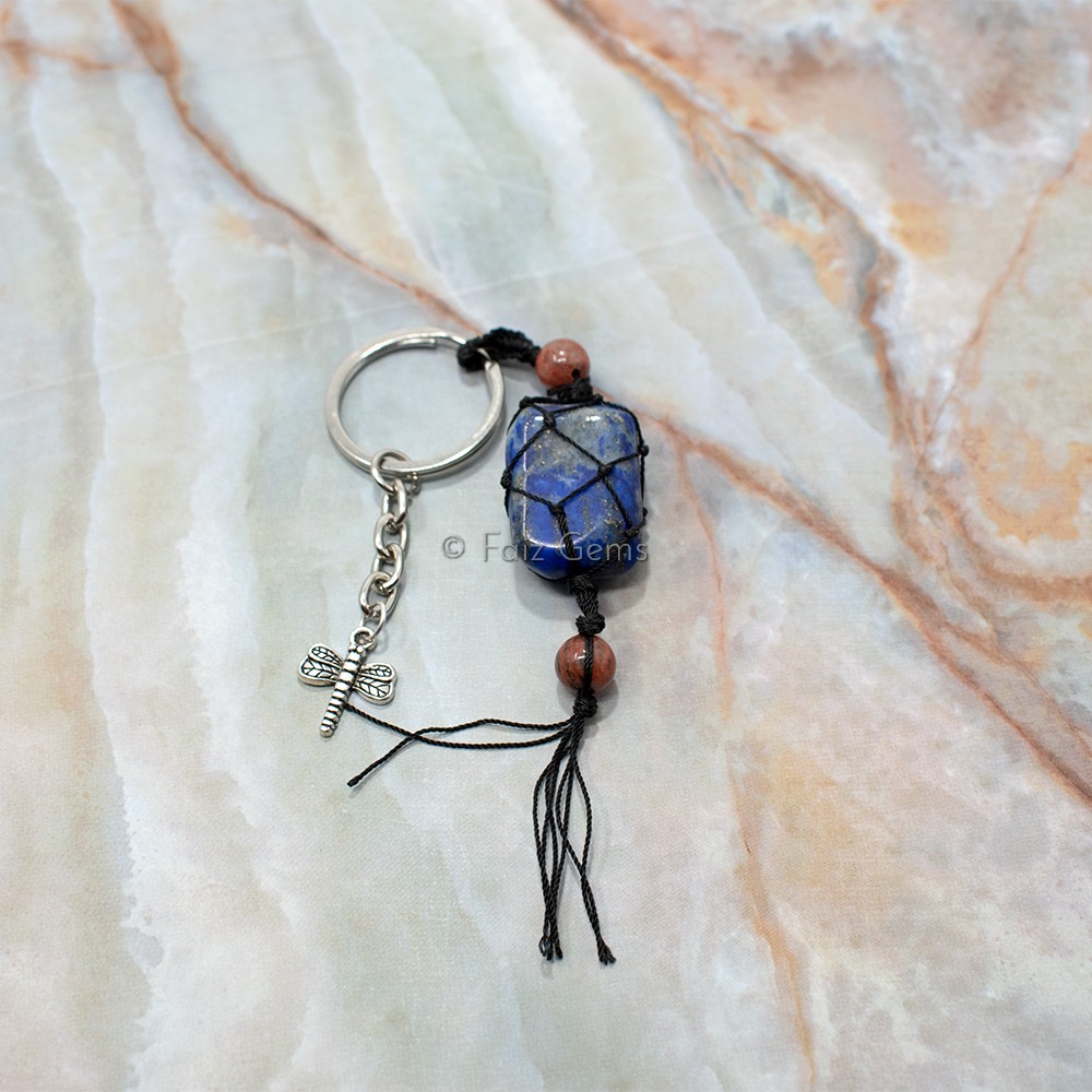 Lapis Lazuli Wire Wrapped Keychain