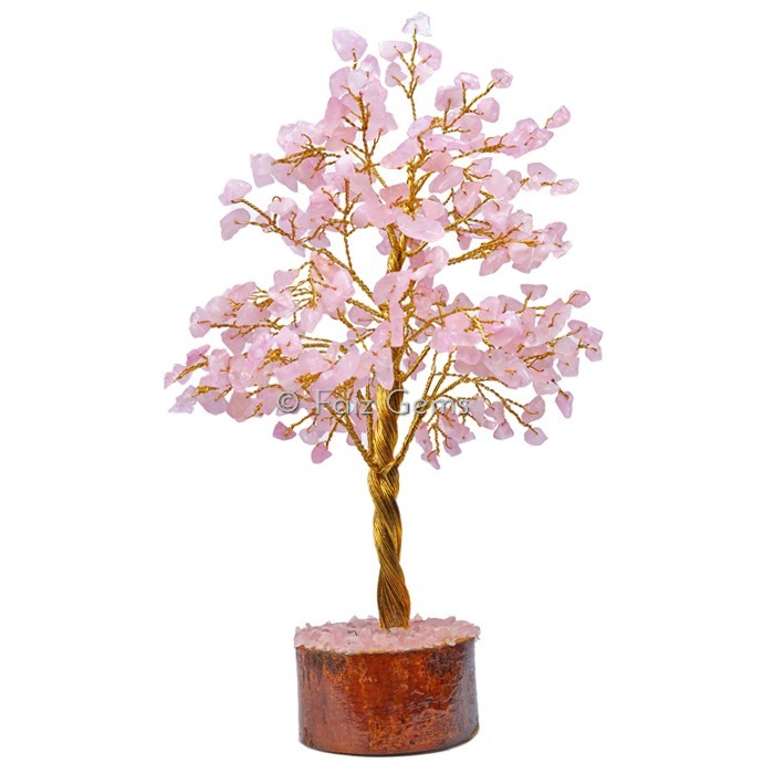 Rose Quartz  Golden Wire Tree