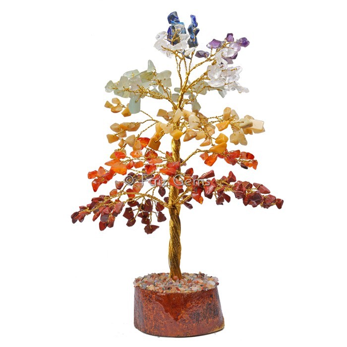 7 Chakra Golden Wire Tree
