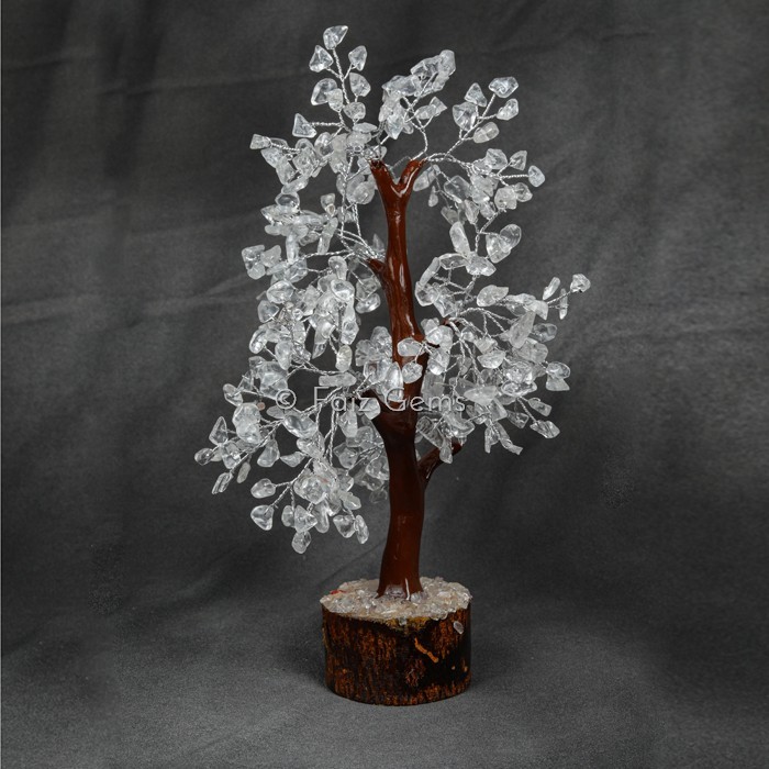 Crystal Quartz Mseal  Silver Wire Tree