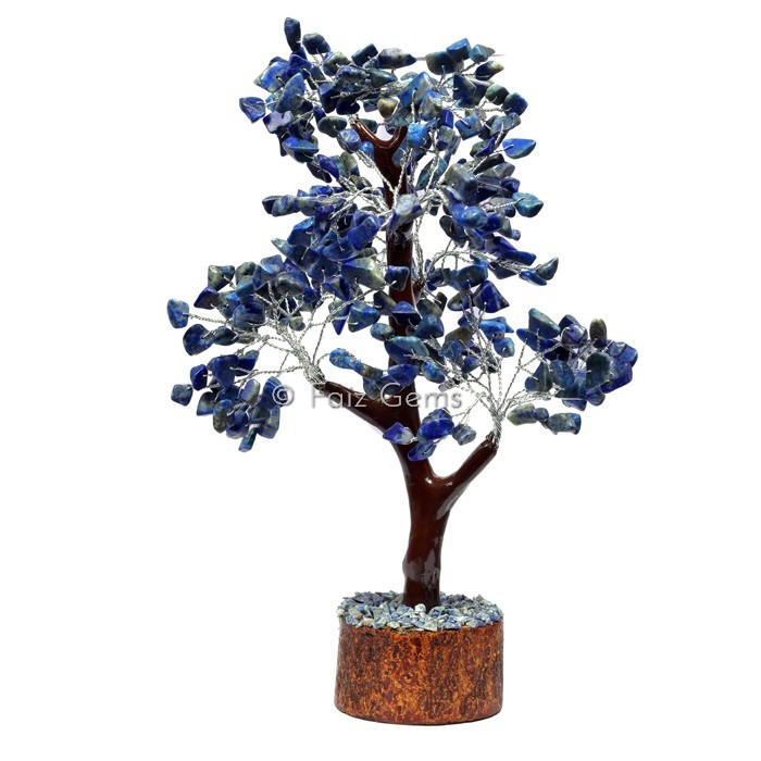 Lapis Lazuli Mseal Silver Wire Tree