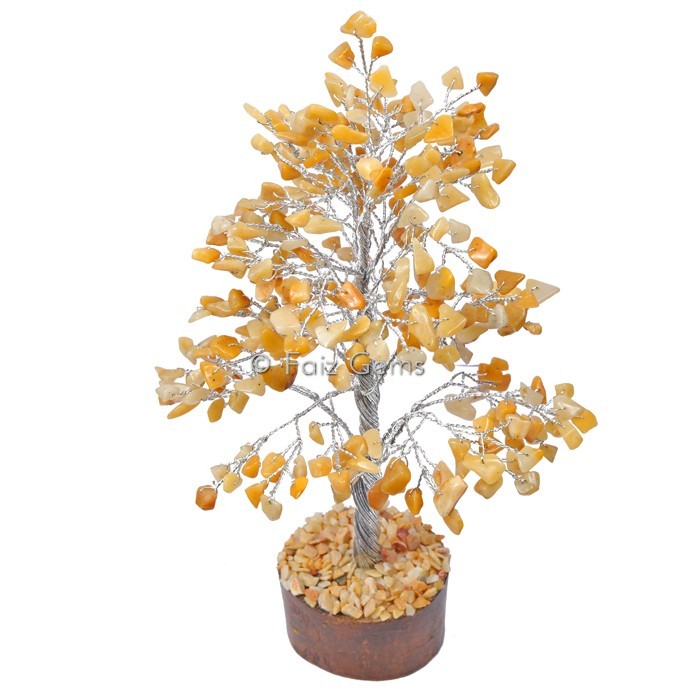 Golden Quartz  Silver Wire Tree
