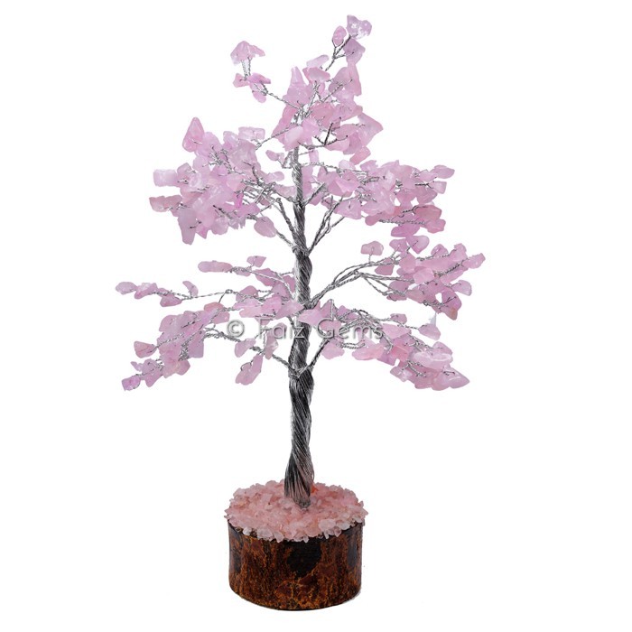 Rose Quartz  Silver Wire Tree