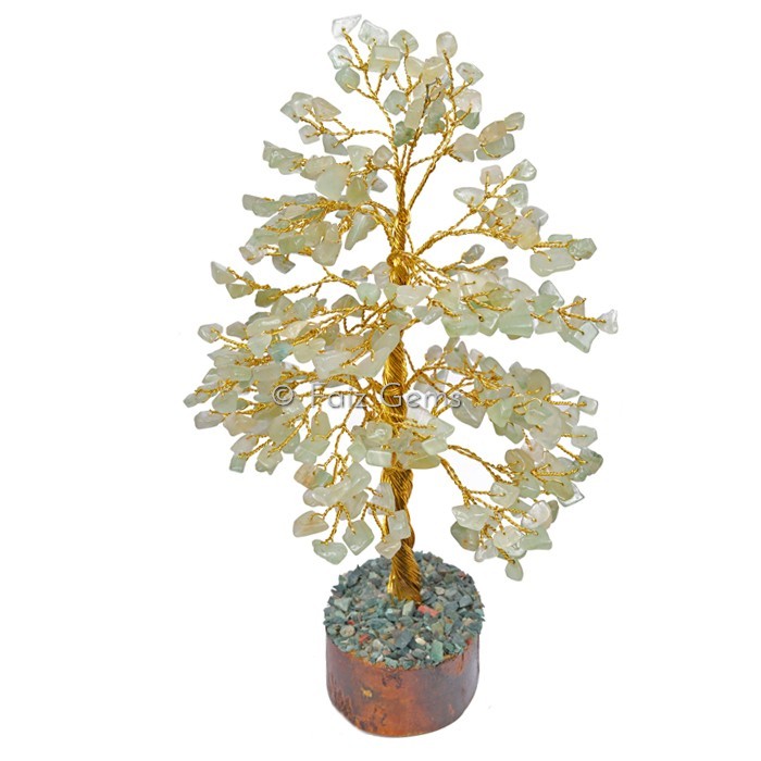 Green Aventurine Golden Wire Tree