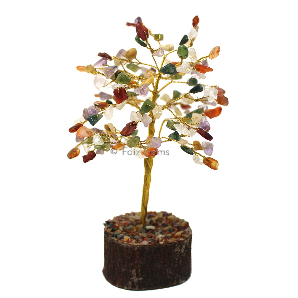 Multi Stone Golden Wire Tree(150 Chips)