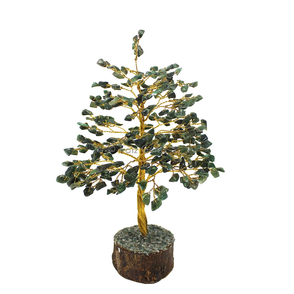 Dark Green Aventurine Golden Wire Tree(300 Chips)