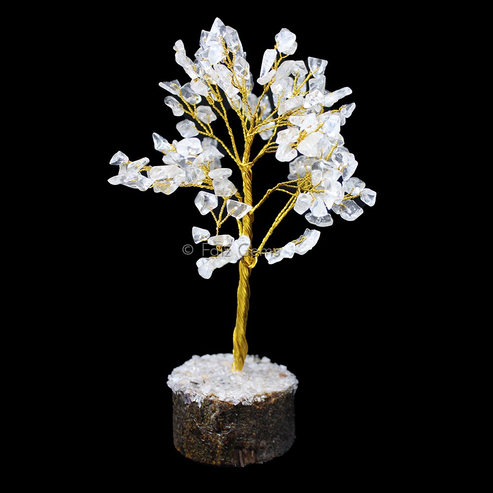 Crystal Quartz Golden Wire Tree(150 Chips)