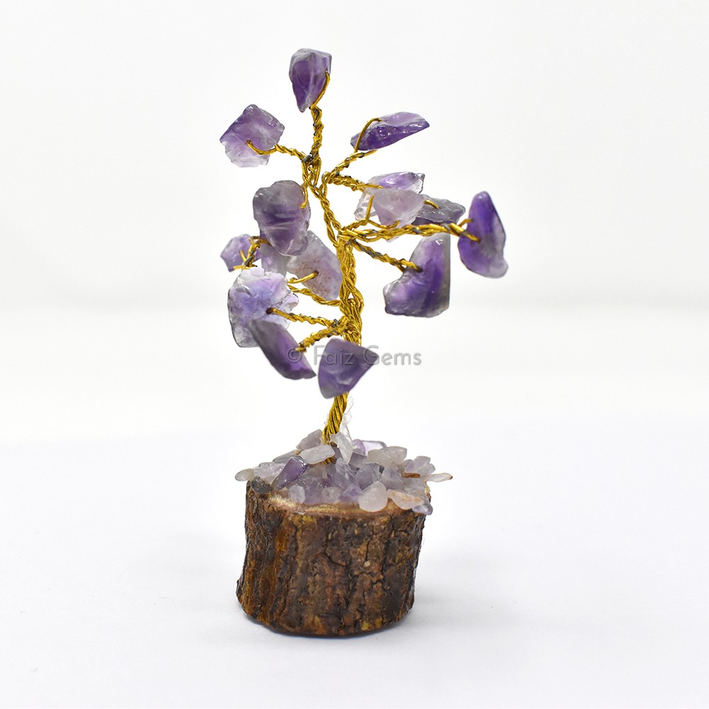 Amethyst Small Golden Wire Tree(15 Chips)