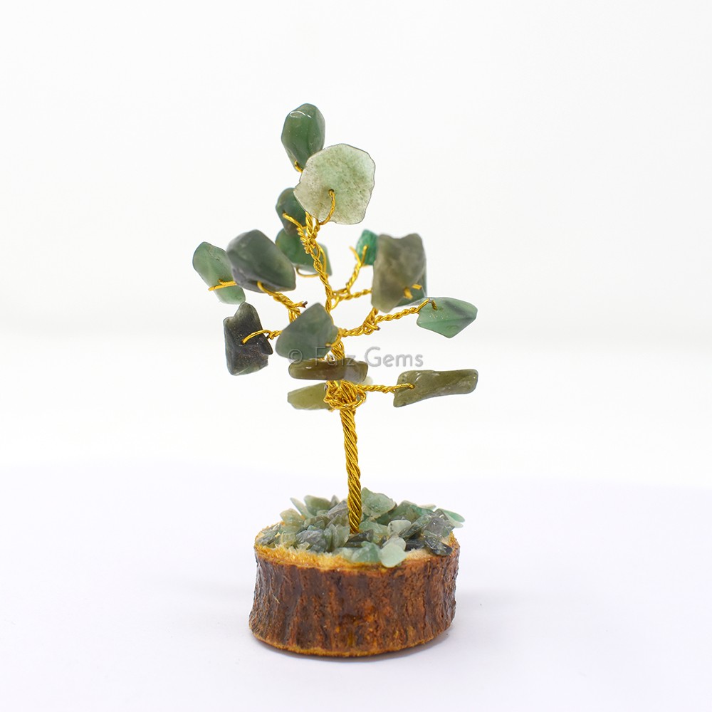 Green Aventurine Small Golden Wire Tree(15 Chips)