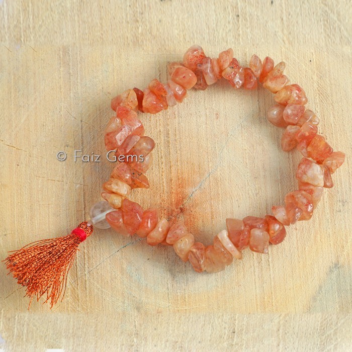 Peach Aventurine Gemstone Power Chips Bracelets