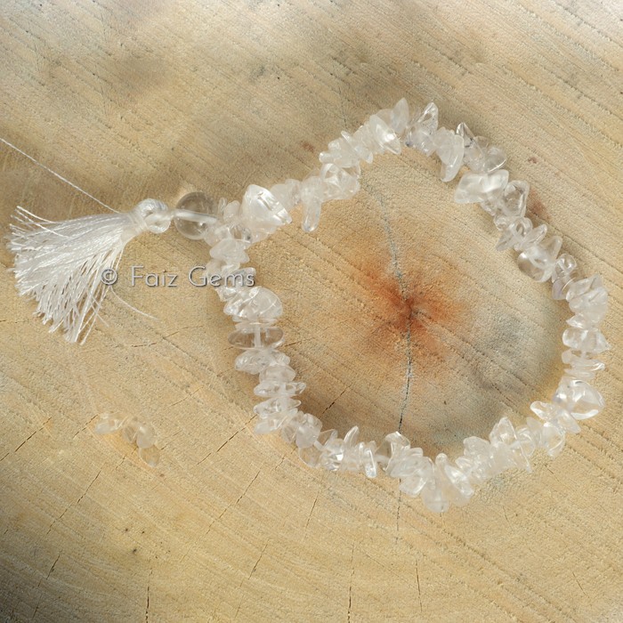 Crystal Quartz Gemstone Power Chips Bracelets