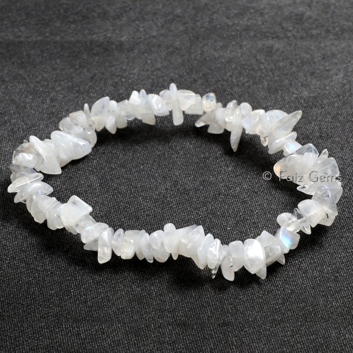 Rainbow Moonstone Power Chips Gemstone Bracelets