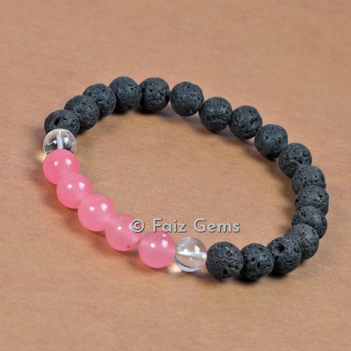 Lava Bracelets with Rose And Crystal