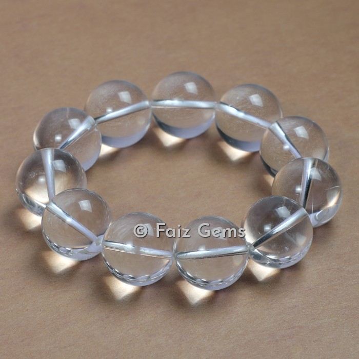 Clear Quartz Big Beads Bracelets