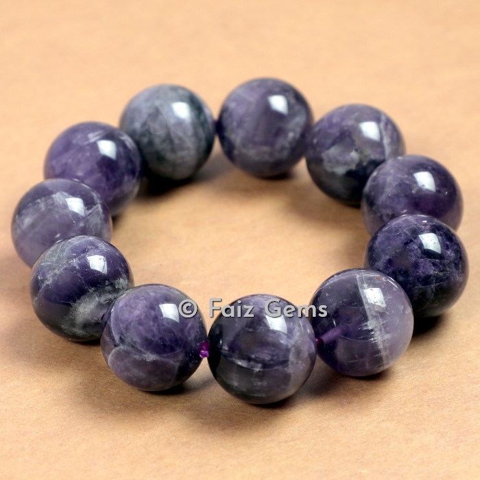 Amethyst Big Beads Bracelets