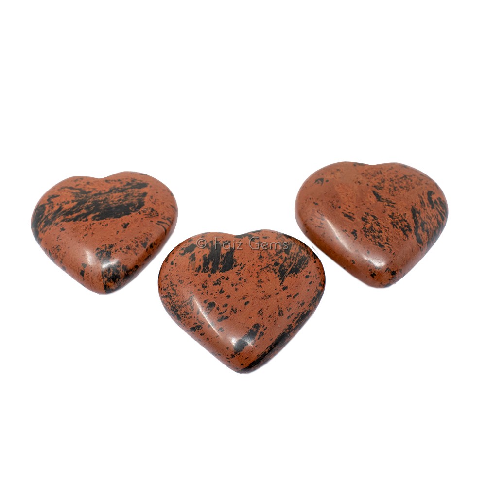 Mahogany Obsidian Hearts