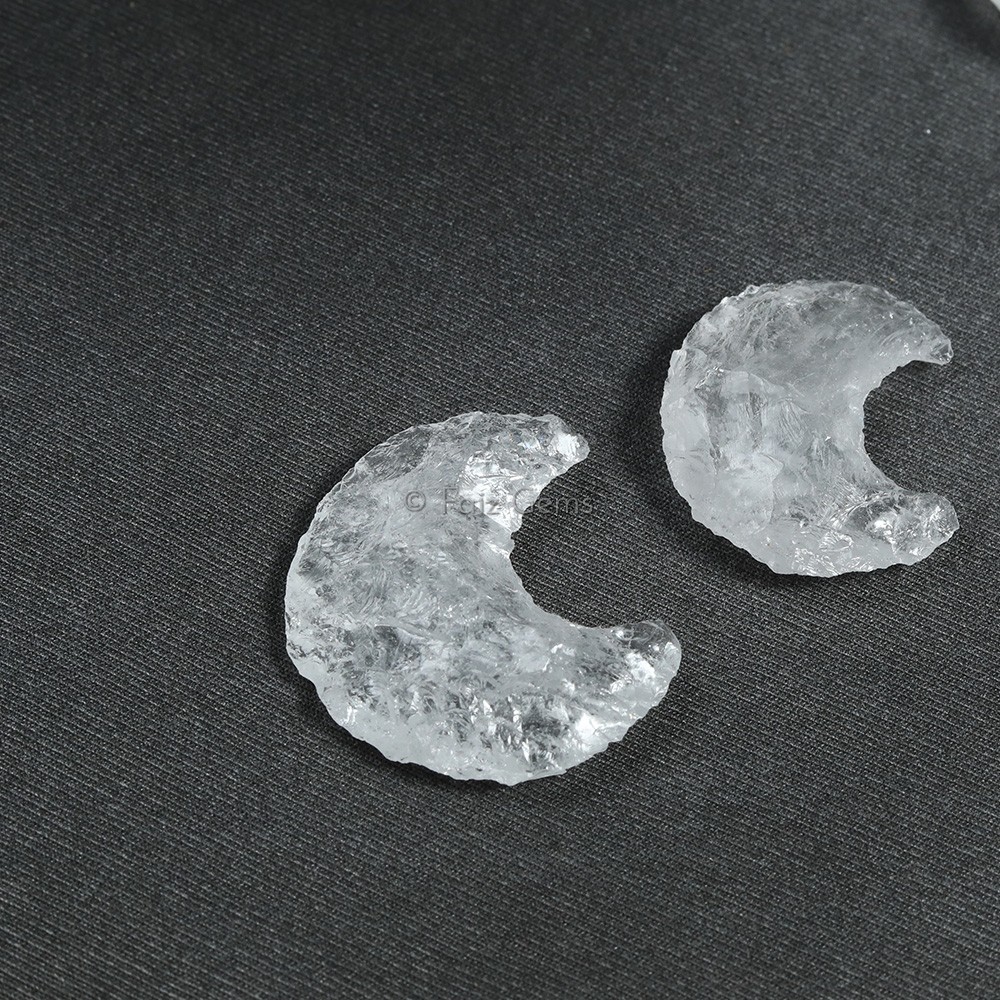 Crystal Quartz Crescent Arrowheads