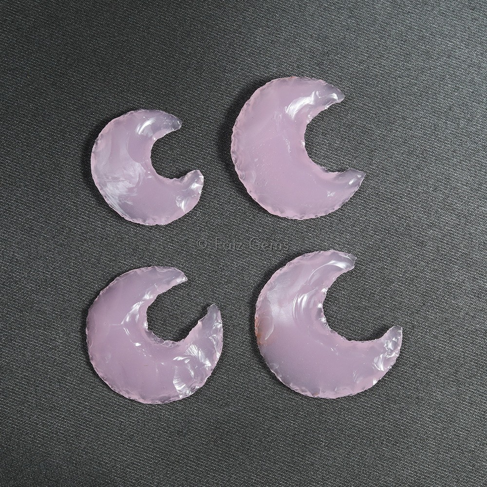 Rose Quartz Crescent Arrowheads