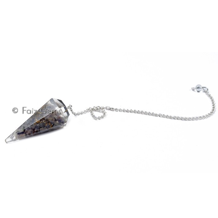 Amethyst 6 Faceted Orgone Pendulum