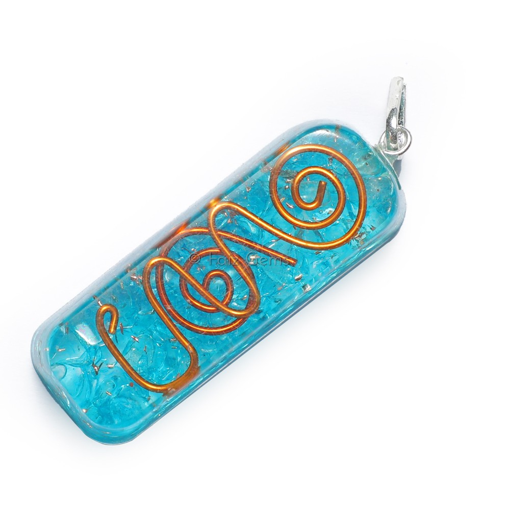 Aquamarine Tube Orgone Pendant
