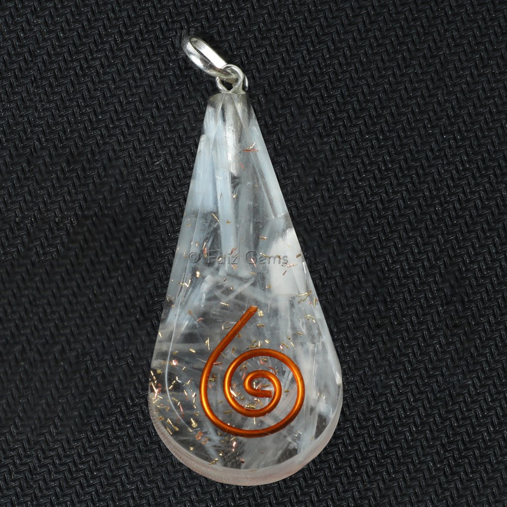 Selenite Orgone Drop Pendant