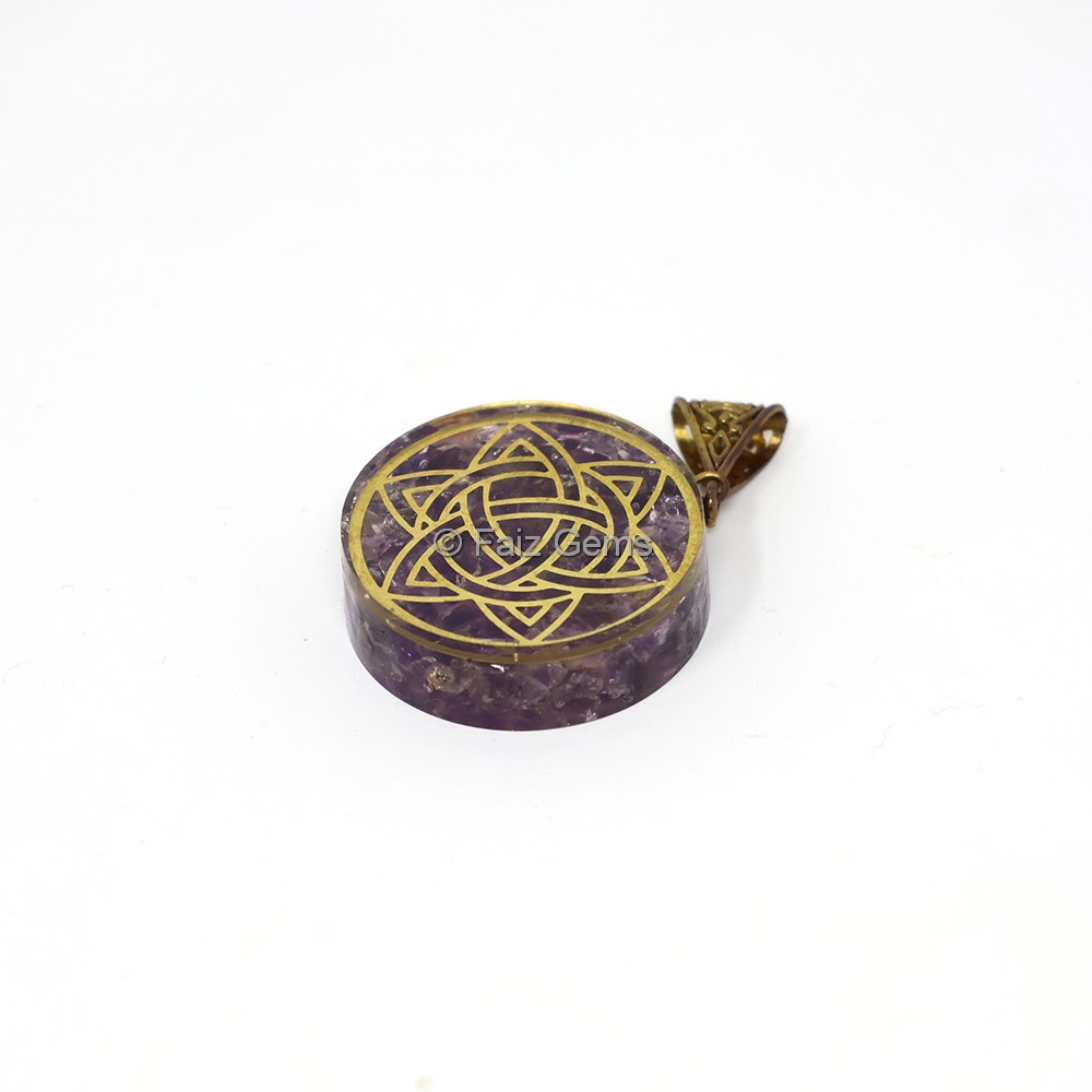 Amethsyt with Celtic Knot Orgone Pendant