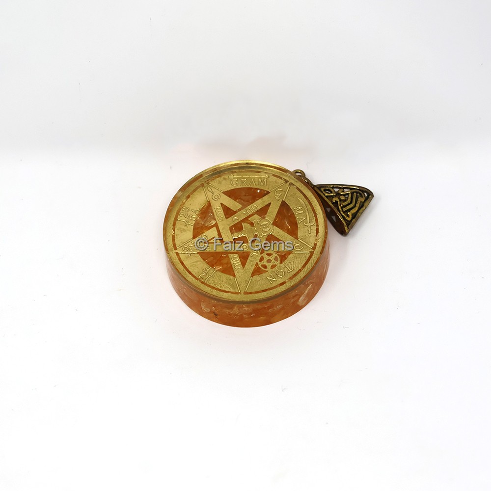Carnelian with Pentagram Orgone Pendant
