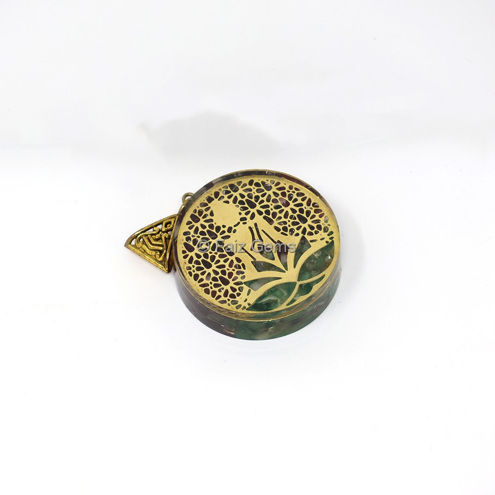 Garnet and Green Aventurine with Buddha Orgone Pendant