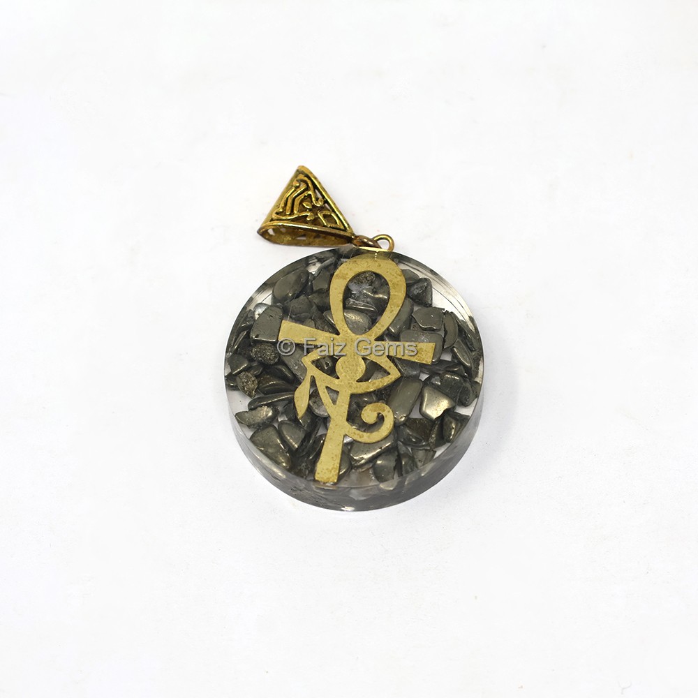 Pyrite with Ankh Orgone Pendant