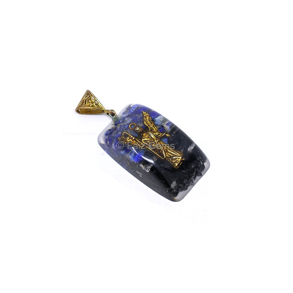 Black Touramline and Lapis Lazuli Orgone Pendant