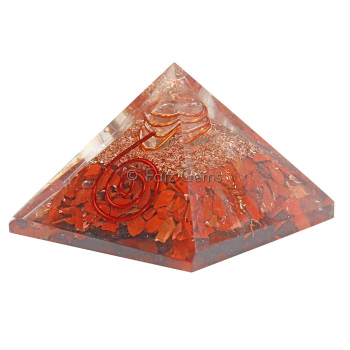 Red Jasper Gemstone Orgonite Pyramid