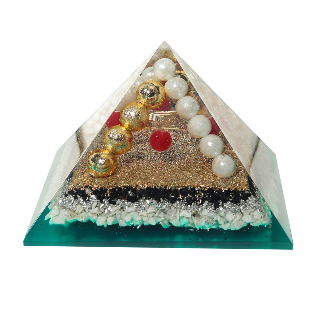 Howlite with Metal Ball Orgonite Pyramids