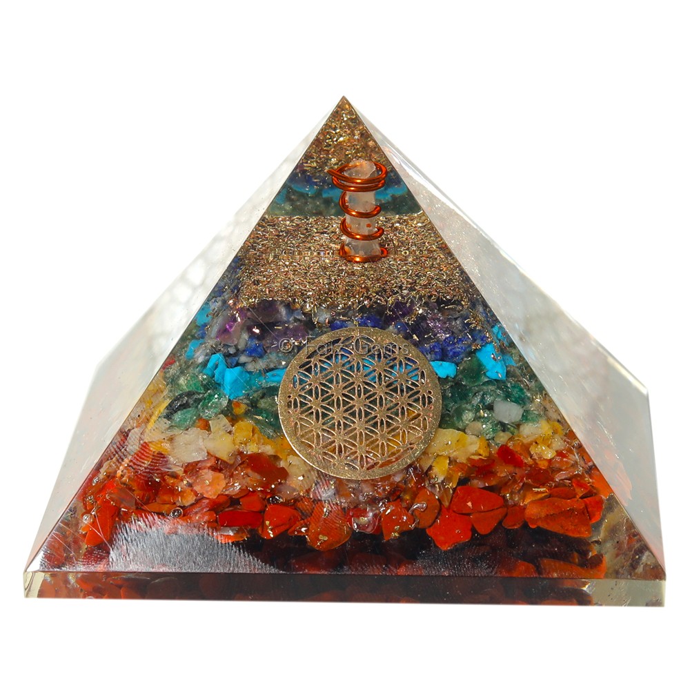Seven Chakra Healing Orgonite Pyramids
