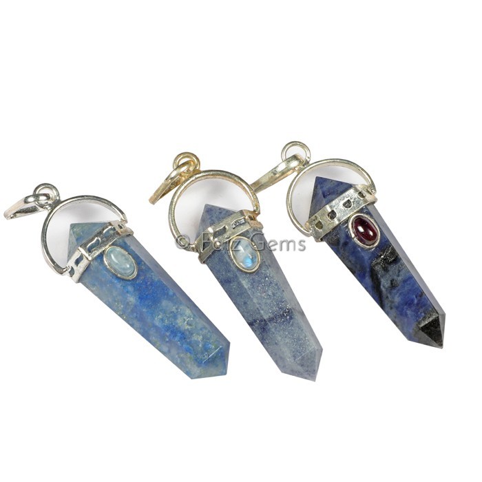 Lapis Lazuli Pencil Cap Pendants
