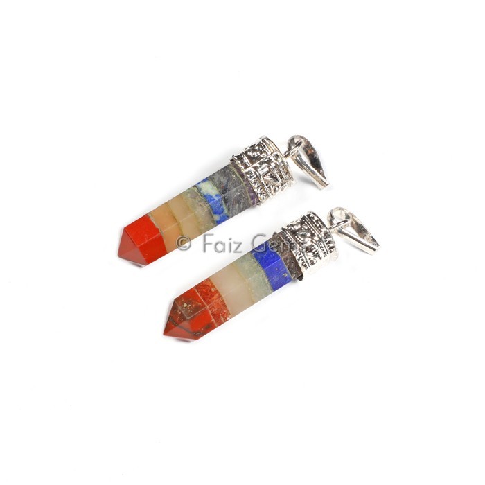 Seven Chakra Bonded Pencil Cap Pendants