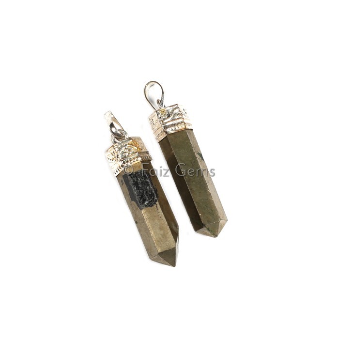 Pyrite Pencil Cap Pendants