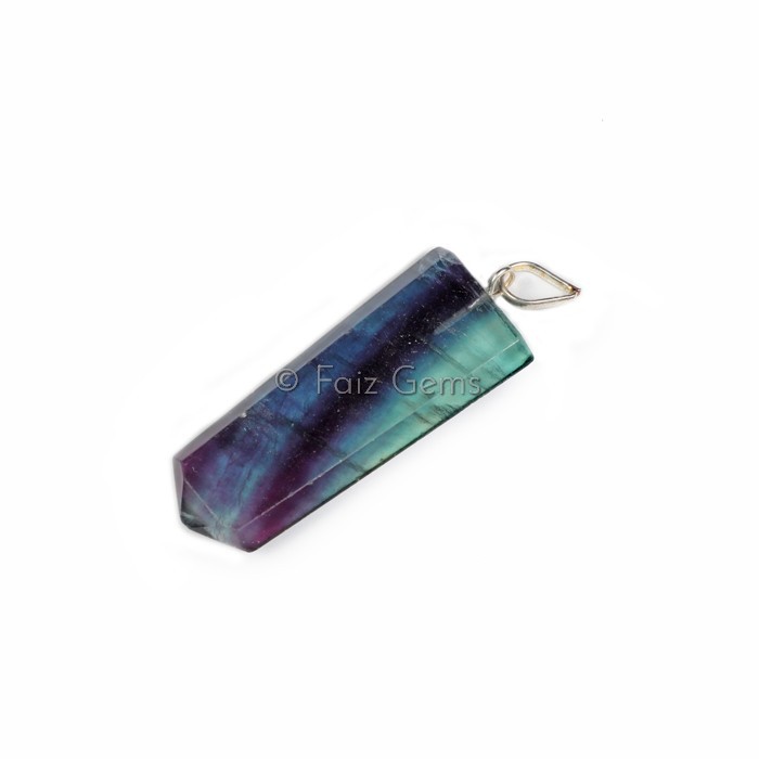 Multi Fluorite Flat Pencil Pendants