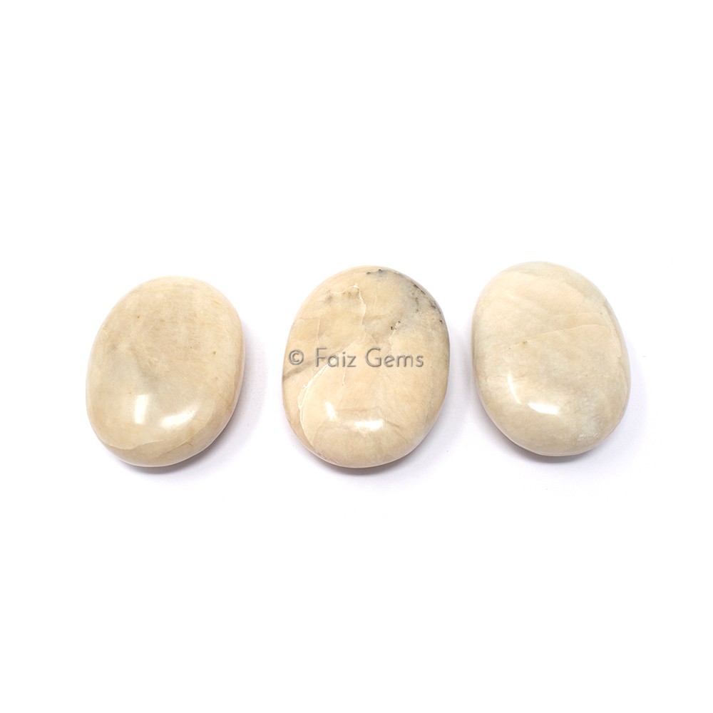Cream Moonstone Palm Stones