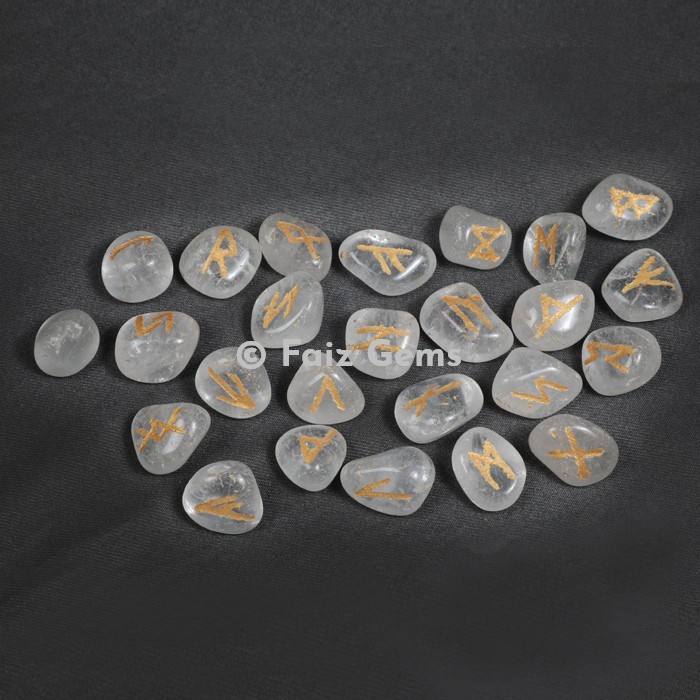 Clear Quartz Rune Set