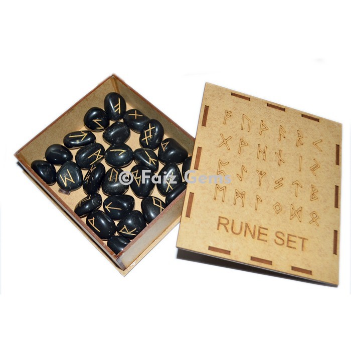 Black Onyx Rune Set with Box