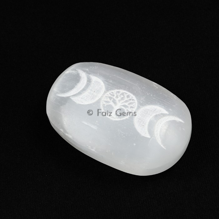 Selenite Tree of Life Palm Stone