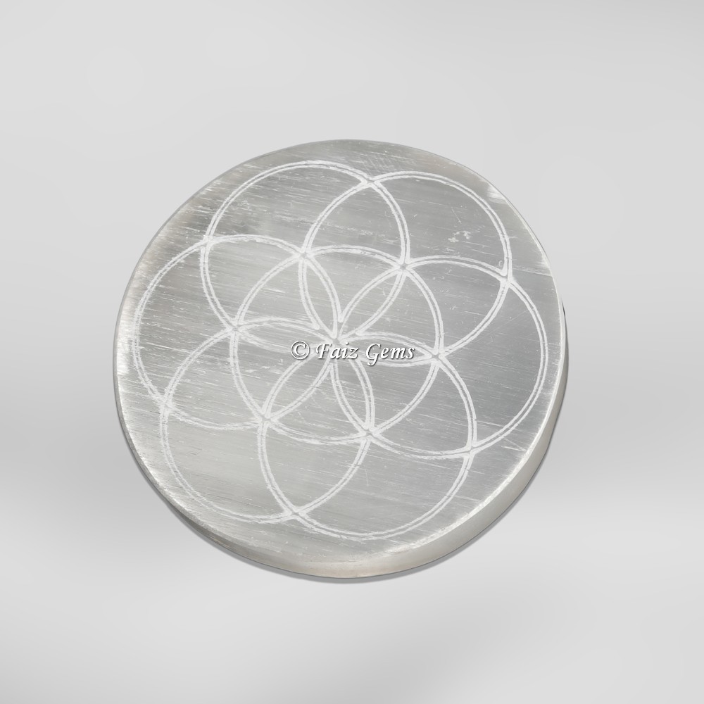Seed of Life Selenite Charging Circle