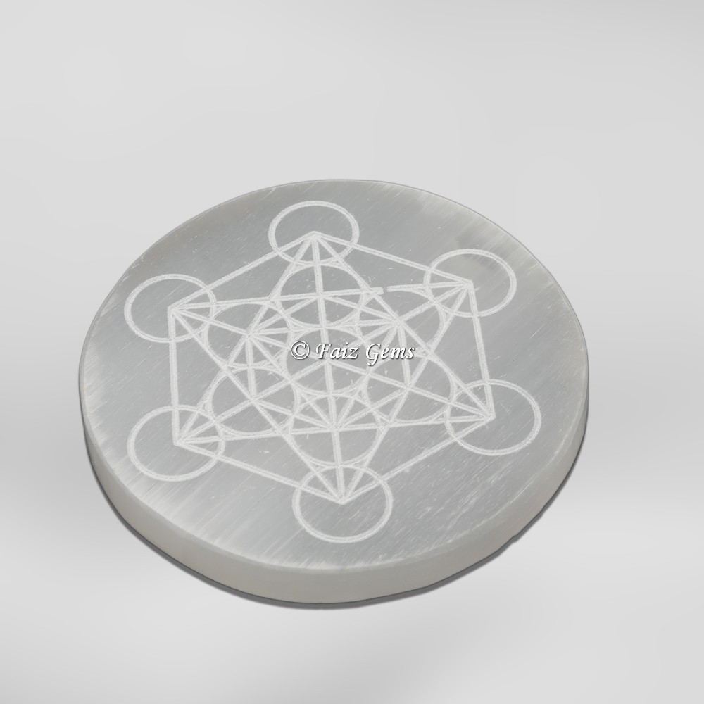 Metatron Cube Selenite Charging Circle