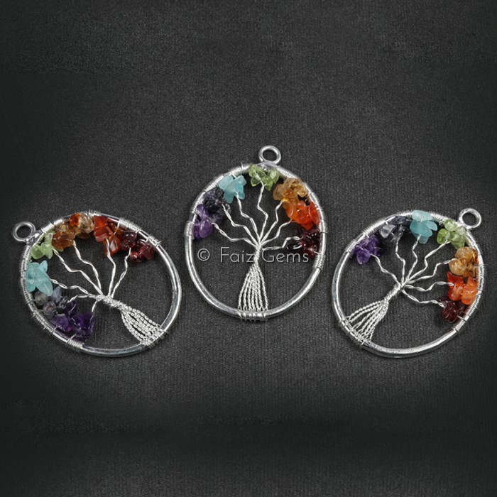 Oval Shape Tree of Life Pendants