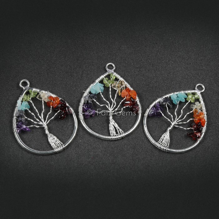 Tear Drop Shape Tree of Life Pendants